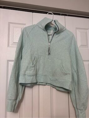 lululemon athletica Mint Green Cropped Half-Zip Pullover
